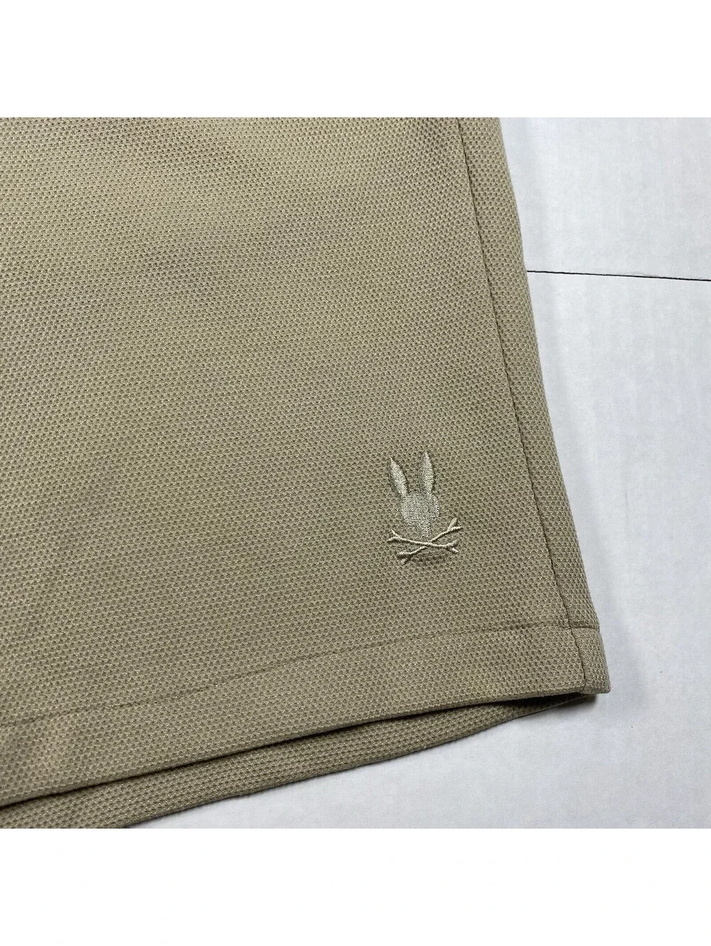 Psycho Bunny Men's Golf Shorts Size 36 Khaki Beige Stretch Flat Front